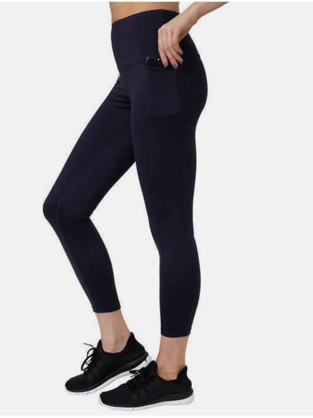 Tuff Athletics Black High Waisted Active Leggings with Side Pockets Size XL